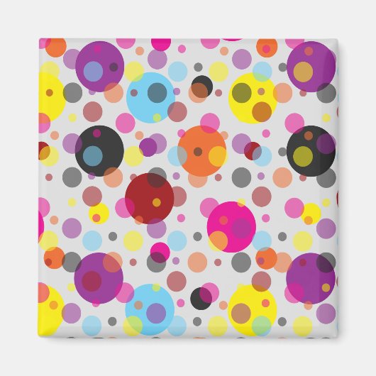 Farbenfrohe Polka Dots Magnet (Vorne)