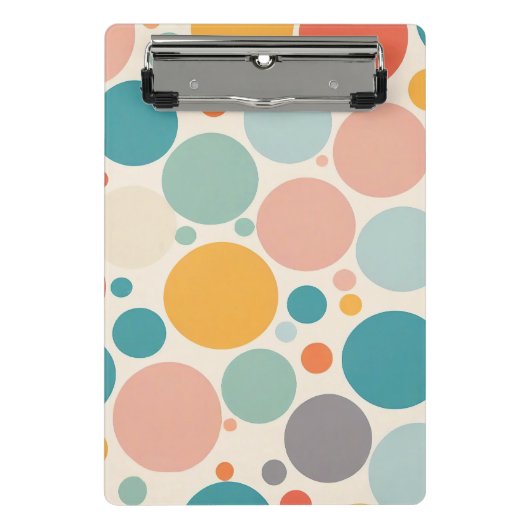 Farbenfrohe Polka Dots Mini Klemmbrett (Vorderseite)