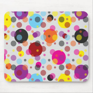 Farbenfrohe Polka Dots Mousepad