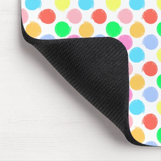 Farbenfrohe Polka Dots Mousepad (Ecke)