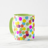 Farbenfrohe Polka Dots Muster Tasse (Vorderseite Links)