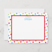 Farbenfrohe Polka Dots Niedlich Girly Note Card Mitteilungskarte (Vorderseite)
