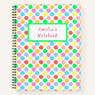 Farbenfrohe Polka Dots Notizblock
