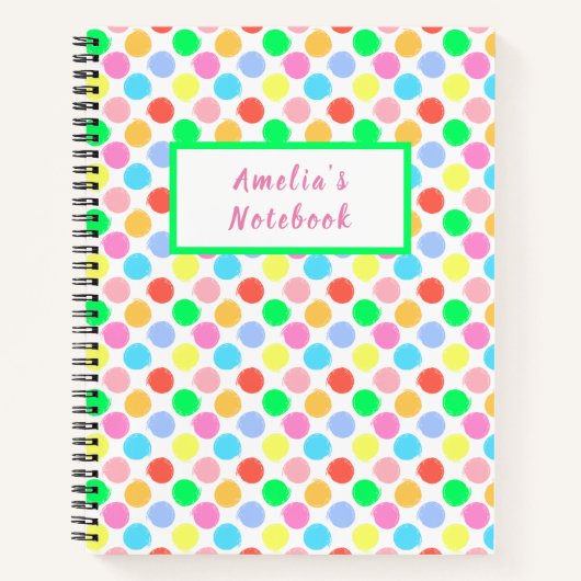 Farbenfrohe Polka Dots Notizblock (Vorderseite)