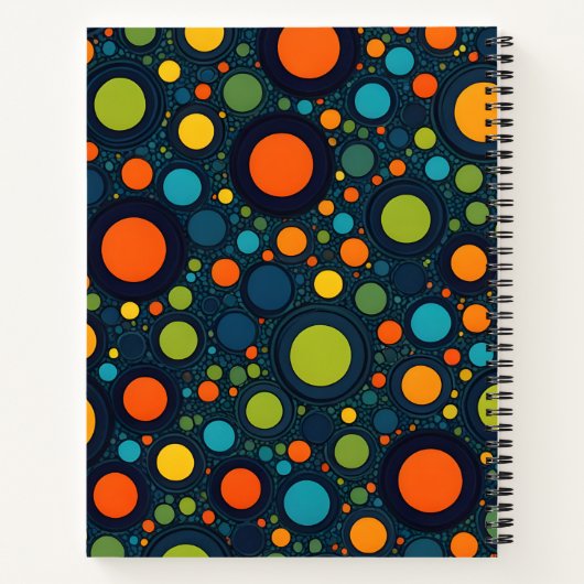 Farbenfrohe Polka Dots Notizblock (Rückseite)