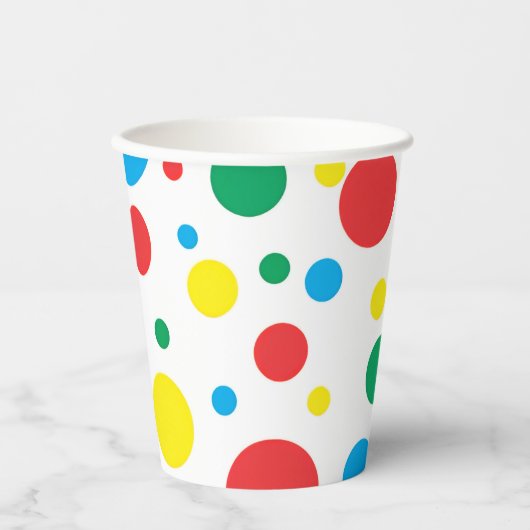 Farbenfrohe Polka Dots Paper Cup Pappbecher (Vorderseite)