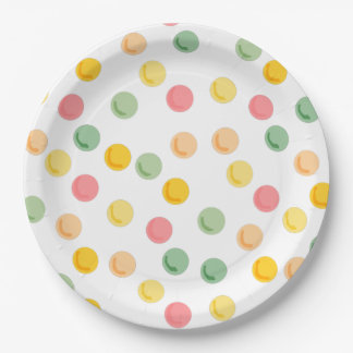 Farbenfrohe Polka Dots Papier Teller