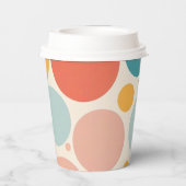 Farbenfrohe Polka Dots Pappbecher (Rückseite)