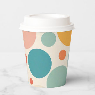 Farbenfrohe Polka Dots Pappbecher