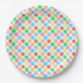 Farbenfrohe Polka Dots Pappteller (Vorderseite)