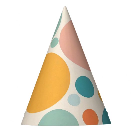 Farbenfrohe Polka Dots Partyhütchen (Vorderseite)