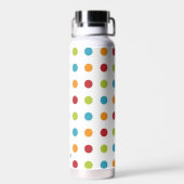 Farbenfrohe Polka Dots Personalisiert Trinkflasche (Rückseite)