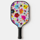 Farbenfrohe Polka Dots Pickleball Schläger (Rückseite)