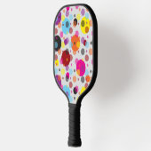 Farbenfrohe Polka Dots Pickleball Schläger (Links)