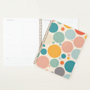 Farbenfrohe Polka Dots Planer