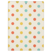 Farbenfrohe Polka Dots, Polka Dot Pattern, Ihr Nam Klemmbrett (Rückseite)