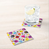 Farbenfrohe Polka Dots Rechteckiger Pappuntersetzer (Vor Ort)