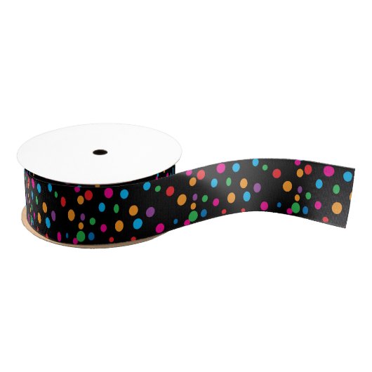 Farbenfrohe Polka Dots Ripsband (Spule)