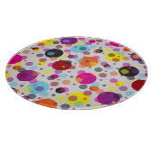 Farbenfrohe Polka Dots Round Schneidebrett (Ecke)