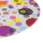 Farbenfrohe Polka Dots Round Schneidebrett (Ecke)