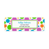 Farbenfrohe Polka Dots | Rücksendeadresse (Vorne)