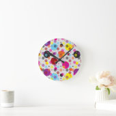 Farbenfrohe Polka Dots Runde Wanduhr (Zuhause)