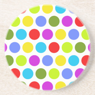 Farbenfrohe Polka Dots Sandstein Untersetzer