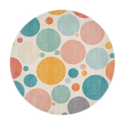 Farbenfrohe Polka Dots Schneidebrett (Vorderseite)