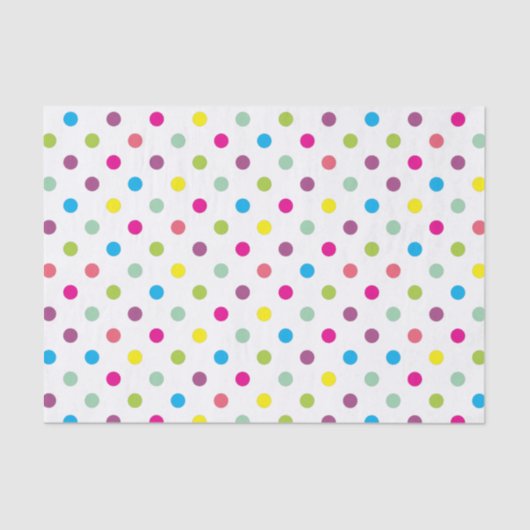 Farbenfrohe Polka Dots Seidenpapier (Vorderseite)