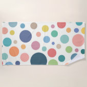 Farbenfrohe Polka Dots Strandtuch (Vorderseite)