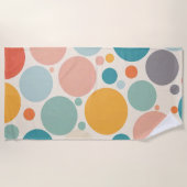Farbenfrohe Polka Dots Strandtuch (Vorderseite)