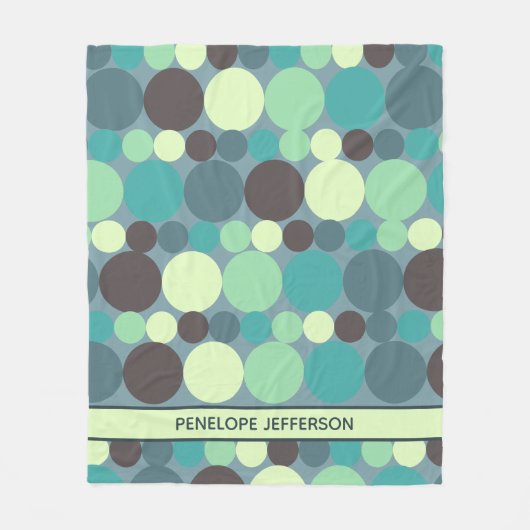 Farbenfrohe Polka Dots Streifen Einfach Personalis Fleecedecke (Vorderseite)