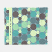 Farbenfrohe Polka Dots Streifen Einfach Personalis Fleecedecke (Vorderseite (Horizontal))