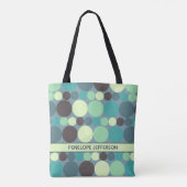 Farbenfrohe Polka Dots Streifen Einfach Personalis Tasche (Rückseite)