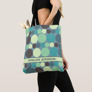 Farbenfrohe Polka Dots Streifen Einfach Personalis Tasche