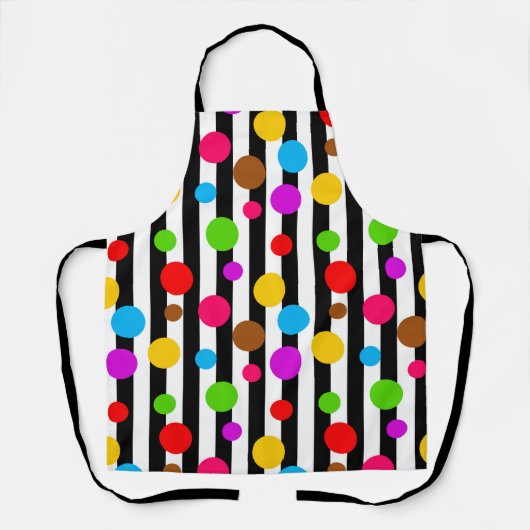 Farbenfrohe Polka Dots Streifen Schürze (Vorderseite)