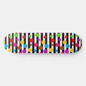 Farbenfrohe Polka Dots Streifen Skateboard (Horizontal)