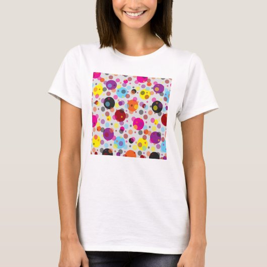 Farbenfrohe Polka Dots T-Shirt (Vorderseite)