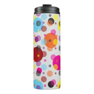 Farbenfrohe Polka Dots Thermosbecher