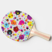 Farbenfrohe Polka Dots Tischtennis Schläger (Seitenansicht)