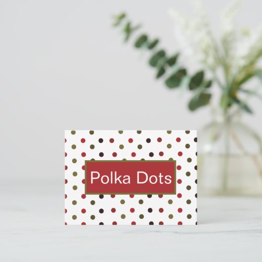 Farbenfrohe Polka Dots Visitenkarte (Stehend Vorderseite)