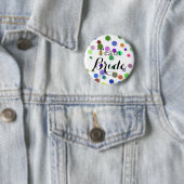 Farbenfrohe Polka Dots Wedding Team Bride Button (Beispiel)