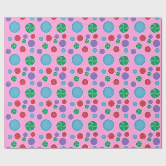 Farbenfrohe Polka Dots Wrapping Paper Geschenkpapier (Flach)