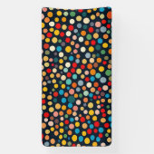 Farbenfrohe Polka Punkte auf dunklem Hintergrund Banner (Vertikal)