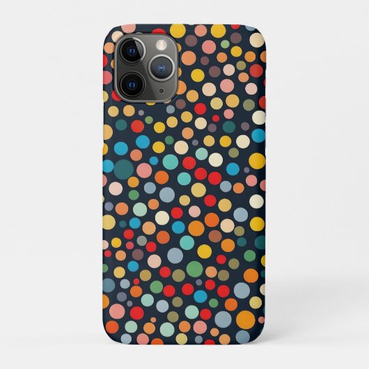 Farbenfrohe Polka Punkte auf dunklem Hintergrund Case-Mate iPhone Hülle (Rückseite)