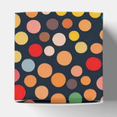 Farbenfrohe Polka Punkte auf dunklem Hintergrund Geschenkschachtel (Oben)