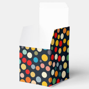 Farbenfrohe Polka Punkte auf dunklem Hintergrund Geschenkschachtel