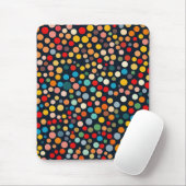 Farbenfrohe Polka Punkte auf dunklem Hintergrund Mousepad (Mit Mouse)