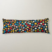 Farbenfrohe Polka Punkte auf dunklem Hintergrund Seitenschläferkissen (Rückseite)