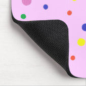 Farbenfrohe Polka Punkte auf rosa, auf Mousepads (Ecke)